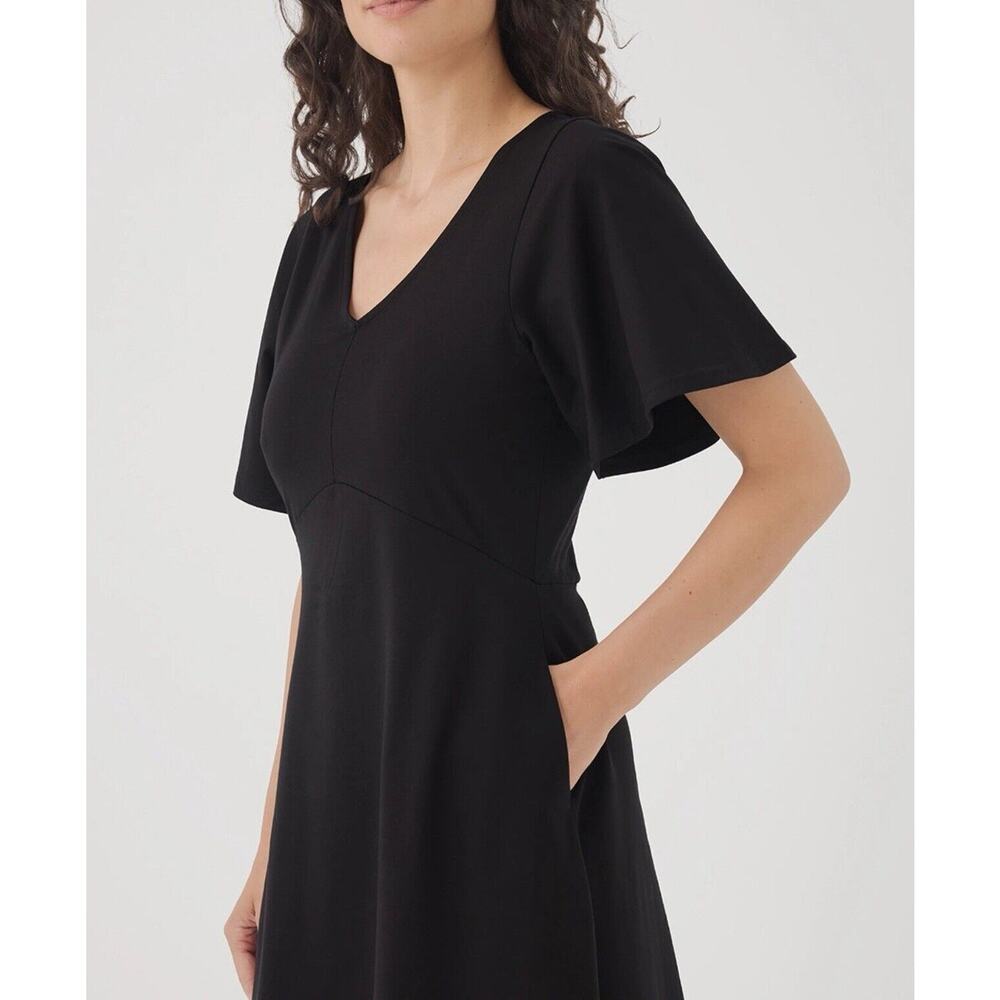 NWT Pact Organic Cotton Blend V Neck Fit & Flare Easy Dress - Picture 2 of 14